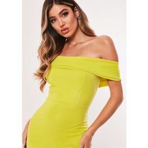 Lime Bardot Maxi Dress
